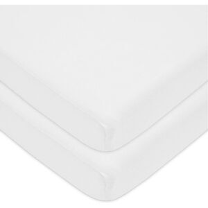 American Baby Company Knit Fitted Pack N Play Sheet- 2 Pack, White